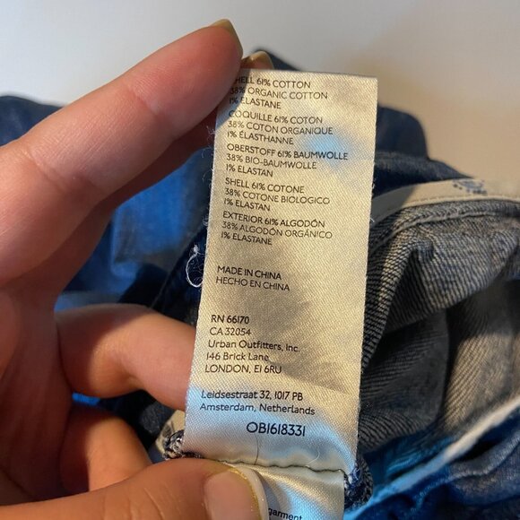 Anthropologie Pilcro Women 29 Cargo Jeans Wide Leg Medium Wash Denim Distressed - Picture 7 of 11